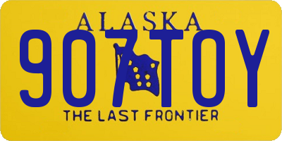 AK license plate 907TOY