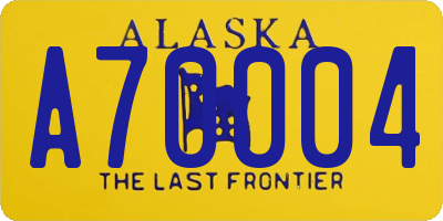 AK license plate A70004