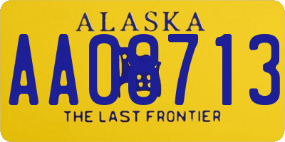 AK license plate AA08713