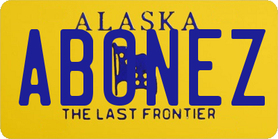 AK license plate ABONEZ