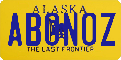 AK license plate ABONOZ