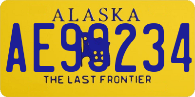 AK license plate AE99234