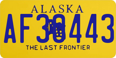 AK license plate AF30443