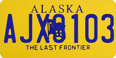 AK license plate AJX9103