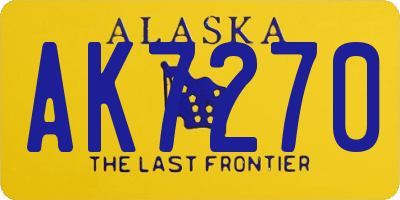 AK license plate AK7270