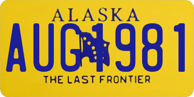 AK license plate AUG1981
