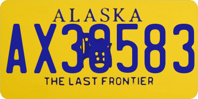 AK license plate AX38583