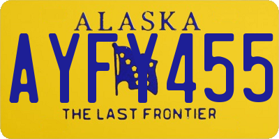 AK license plate AYFY455