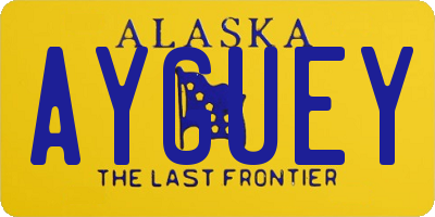 AK license plate AYGUEY