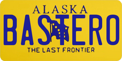 AK license plate BASTERO