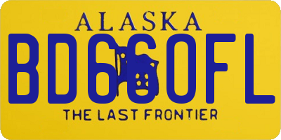 AK license plate BD66OFL