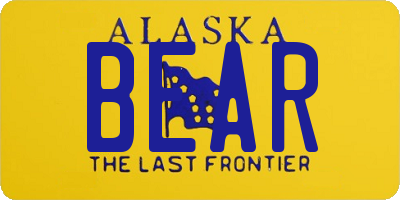 AK license plate BEAR