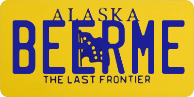 AK license plate BEERME