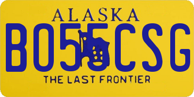 AK license plate BO55CSG