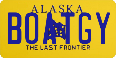 AK license plate BOATGY