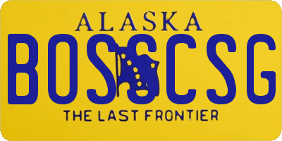 AK license plate BOSSCSG