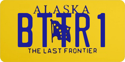 AK license plate BTTR1