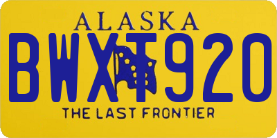 AK license plate BWXT920