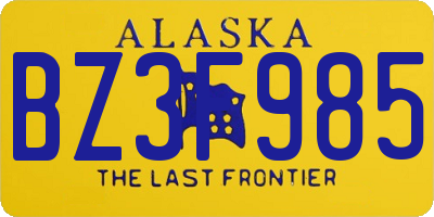 AK license plate BZ3F985