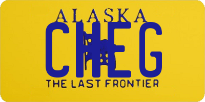 AK license plate CHEG