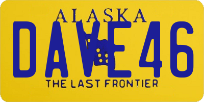 AK license plate DAVE46