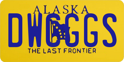 AK license plate DWCGGS