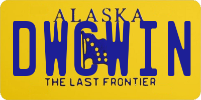 AK license plate DWCWIN