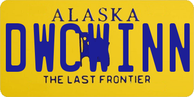 AK license plate DWCWINN