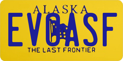 AK license plate EVOASF