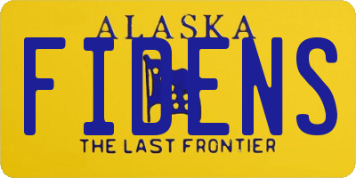 AK license plate FIDENS