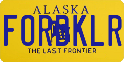 AK license plate FORDKLR