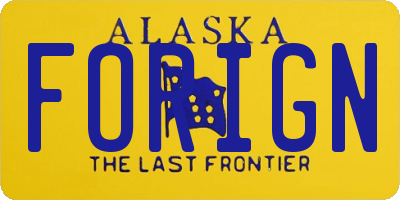 AK license plate FORIGN