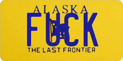 AK license plate FUCK