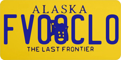 AK license plate FV08CLO