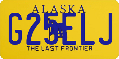 AK license plate G25ELJ