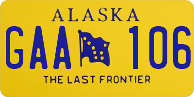 AK license plate GAA106