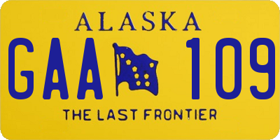 AK license plate GAA109