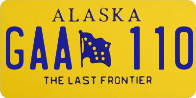 AK license plate GAA110