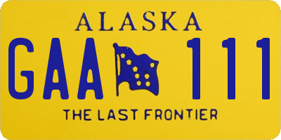 AK license plate GAA111