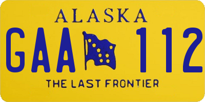 AK license plate GAA112