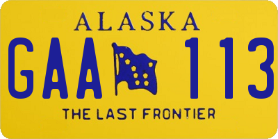 AK license plate GAA113