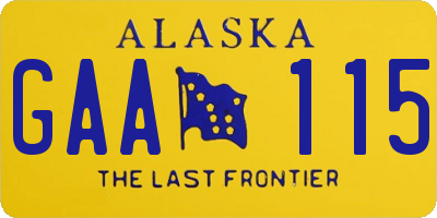 AK license plate GAA115