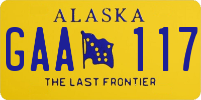 AK license plate GAA117