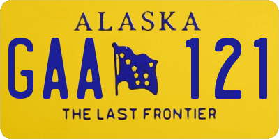 AK license plate GAA121