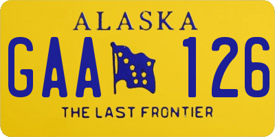 AK license plate GAA126