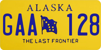 AK license plate GAA128