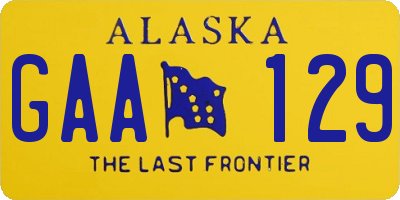 AK license plate GAA129