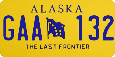 AK license plate GAA132