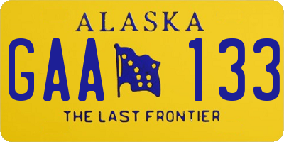 AK license plate GAA133