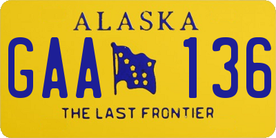 AK license plate GAA136